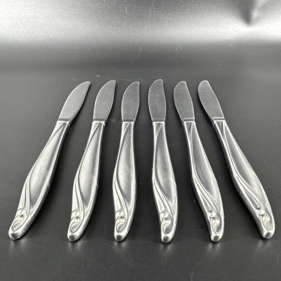 Wm. A Rogers Oneida Surf Club Stainless Vintage Solid Handles Knives Knife Lot 6 - Picture 2 of 10